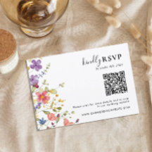 Chic Blockera Vild Flowers QR Code Bröllop