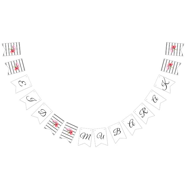 chic blom- svartvitt för bäst lycklig eidmubark vimplar (Alla)