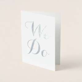 Chic blommande | Bröllop Photo Silver Folierat Kort