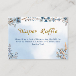 Chic Blommar Gren Diaper Raffle Baby Shower Tilläggskort