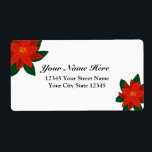 Chic blommigt - adressetiketter för julleverans fraktsedel<br><div class="desc">Chicens blommigt - adressetiketter för julleverans. Adressetiketter för Helgdagarnas stora elegant. Personlig med blommor med poinsettia. Utformning av klistermärke i säsong för gåvor,  kort,  inbjudningar till partier med mera. Klassrött och grönt färg.</div>