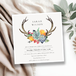 CHIC BLOMMIGT ANTLER BRUCH & BUBBLY-MÖHIPPA INBJUDNINGAR