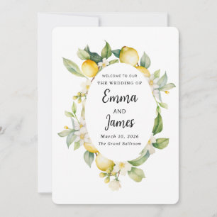 chic, blommigt av citron i Vår, utandningsminimali Inbjudningar