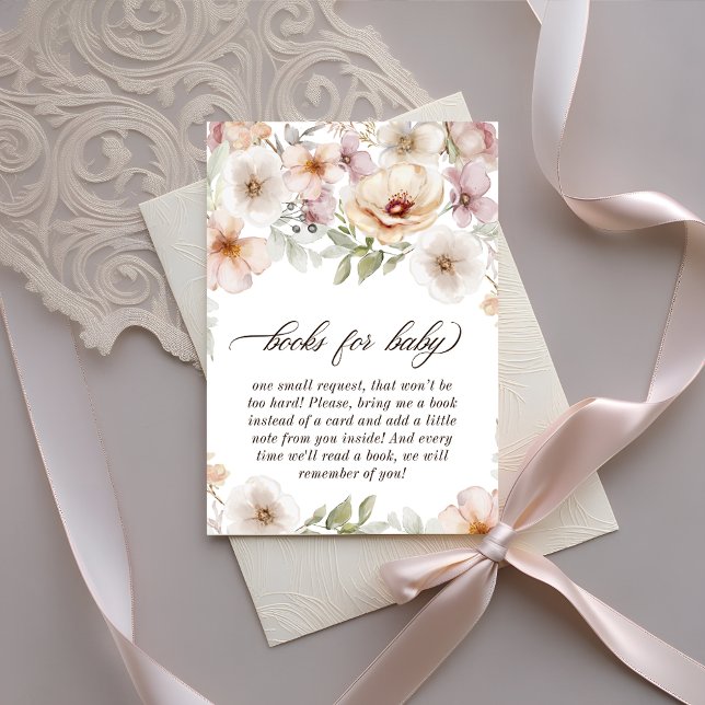 Chic Blommigt Baby i Bloom Bokar för Baby Tilläggskort (Chic Floral Baby in Bloom Books for Baby Enclosure Card)