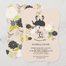 Chic Blommigt Blåser fåglarnas sida och ser babysk