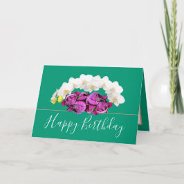 Chic Blommigt Bouquet Orchids&Peony Flowers Birthd Kort
