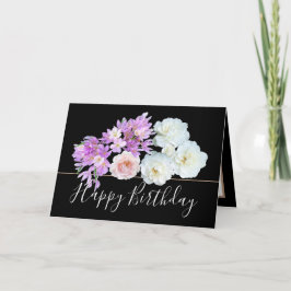 Chic Blommigt Bouquet Ro & Crocus Flowers Birthday Kort