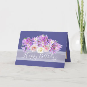 Chic Blommigt Bouquet Ro & Crocus Flowers Birthday Kort