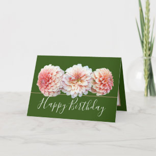 Chic Blommigt Bouquet Rosa Dahlia Flowers Birthday Kort