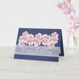 Chic Blommigt Bouquet Rosa ros Bud Flowers Birthda Kort