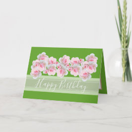 Chic Blommigt Bouquet Rosa ros Bud Flowers Birthda Kort