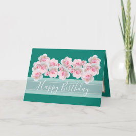Chic Blommigt Bouquet Rosa ros Bud Flowers Birthda Kort