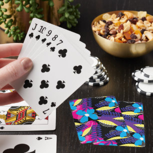 Chic Blommigt & Dot Mönster med Löv Casinokort