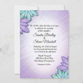 Chic Blommigt Färg Combo Bröllop Inbjudningar