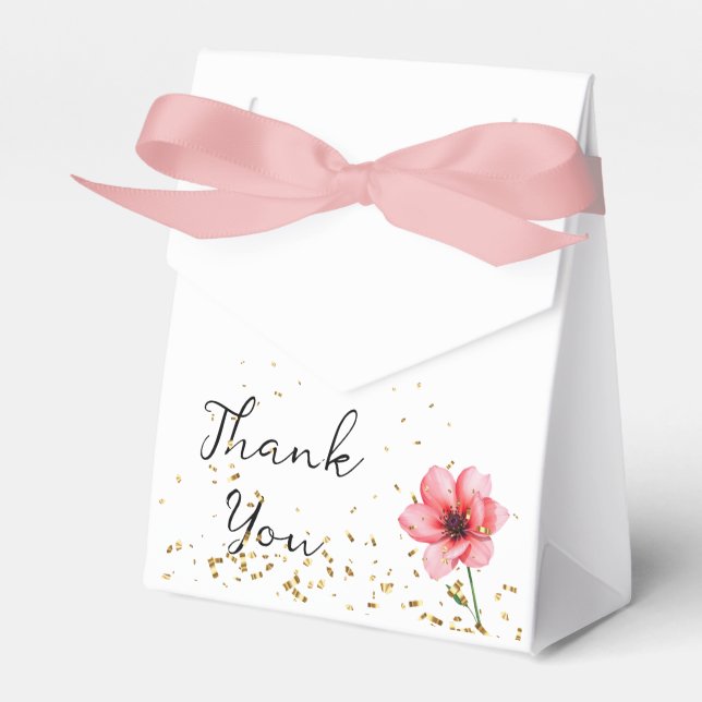 Chic Blommigt för  Rosa Confetti Ram Bröllop Presentaskar (Framsidan Sidan)