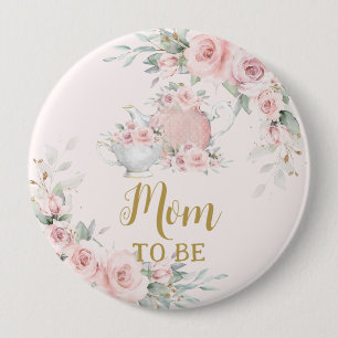 Chic: Blommigt för Rosa i Mamma i Party Knapp