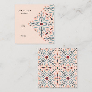 Chic Blommigt Geometric ANPASSNINGSBAR Pris Storle Fyrkantigt Visitkort