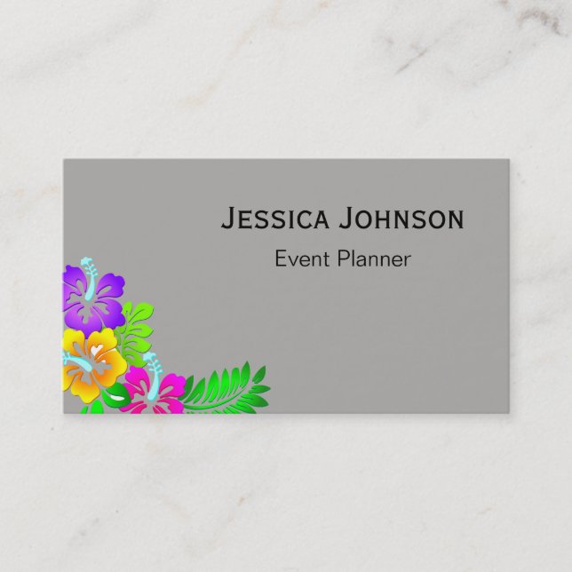 Chic Blommigt Gräns Monogram Visitkort (Framsida)