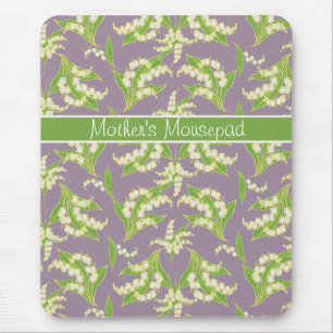 Chic Blommigt Mousepad: Lilies of the Valley, Mauv Musmatta