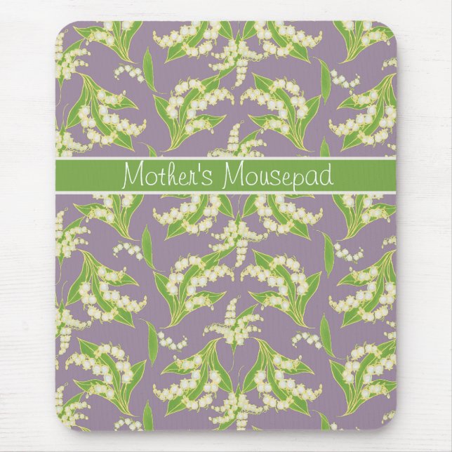 Chic Blommigt Mousepad: Lilies of the Valley, Mauv Musmatta (Framsidan)