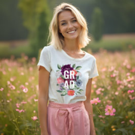 Chic Blommigt Peonies Ro Blommarna Studenten T Shirt