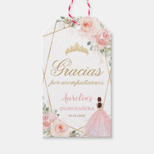 Chic Blommigt Quinceanera Favor-Tack Presentetikett