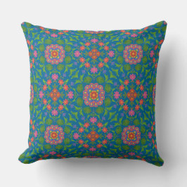 Chic Blommigt Rangoli, Deep Blue Pillow eller Cush Kudde