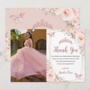 Chic Blommigt Ro Guld Butterfly Quinceañera Tack Kort