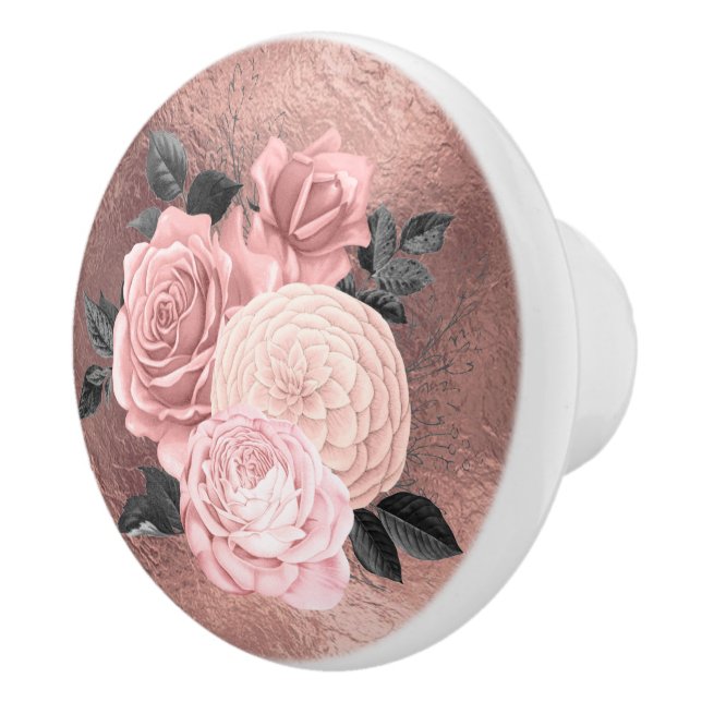 Chic Blommigt Ro Guld Rosa Knopp (Höger)