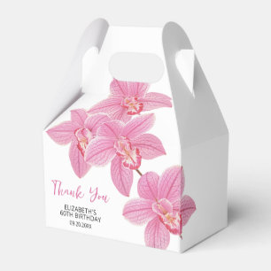 Chic Blommigt Rosa Orchid Birthday Tack Presentaskar