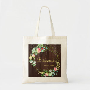 Chic blommigt Rustik land bridesmaid bröllop Tygkasse