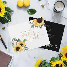 Chic Blommigt Solros, blir du min Bridesmaid? Inbjudan Vykort