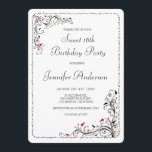 Chic Blommigt Swirls Sweet 16th/Hennes Födelsedags Inbjudningar<br><div class="desc">Denna vackra, enkla chic i färger blommigt-snurrningsinbjudan kan anpassas för att passa många tillfällen/händelser. Den vita bakgrunden är genomskinlig så att du kan lägga till ett färg i kostym i ditt party färg-schema. Klicka på anpassningsknappen> Klicka överst på Redigera > Bakgrund> En meny med färger komar uppåt, väljer en eller...</div>