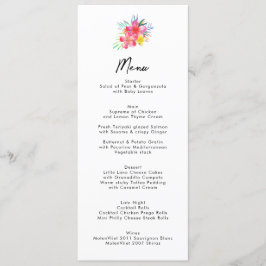 Chic Blommigt Tropical Garden Wedding Menu Meny