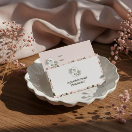 Chic Blommigt Vattenfärgsmonogram Vapensköld Logot Tidsbeställning Kort