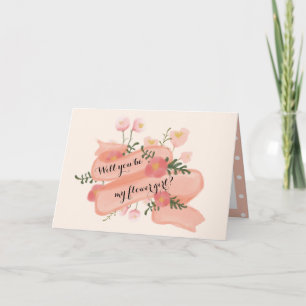 Chic Blommigt Vintage-banderoll blir min blomma fl Inbjudan
