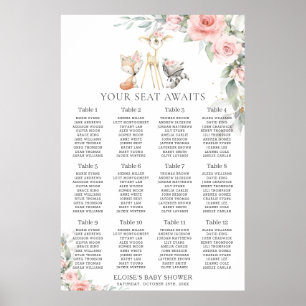 Chic Blommigt Woodland Greenery Seite Chart Poster