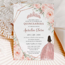 Chic  Blommigten Ro Guld Quinceañera Princess
