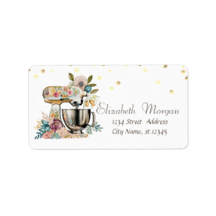 Chic Blommix Gold Konfetti   Adressetikett