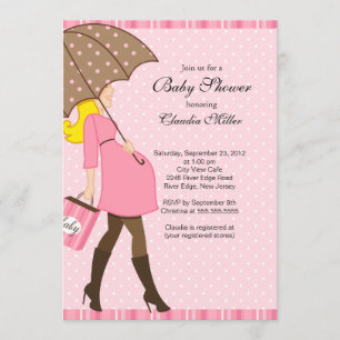 Chic blond gravid mammababy shower inbjudningar