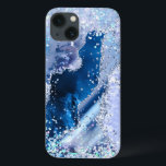 Chic Blue Agate w/opalescent Sparkles<br><div class="desc">Chic och snyggt: djupt blått agat med opalescent sparkles och faux silver glitter.</div>