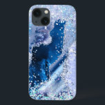 Chic Blue Agate w/opalescent Sparkles<br><div class="desc">Chic och snyggt: djupt blått agat med opalescent sparkles och faux silver glitter.</div>