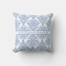 Chic Blue and White Damask Söt Mönster