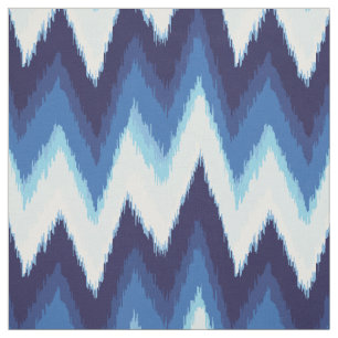Chic blue and white ikat tribal chevron mönster tyg