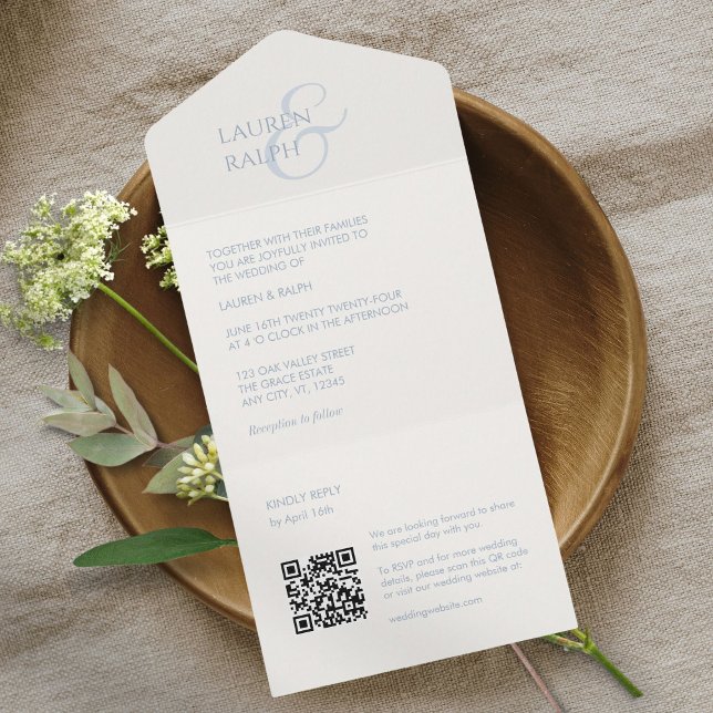 Chic Blue and White Monogram Initialer (Skapare uppladdad)