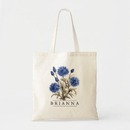 Chic Blue Blommigt Botanical-Personalize Budget Tygkasse