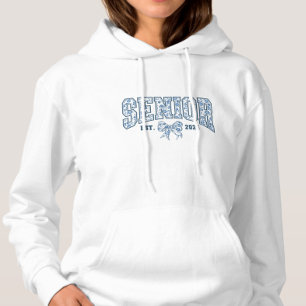 Chic Blue Bow Chinoiserie Senior Class of 2025 T Shirt