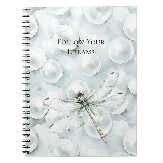 Chic Blue Dragonfly Dream Anteckningsbok (Framsidan)