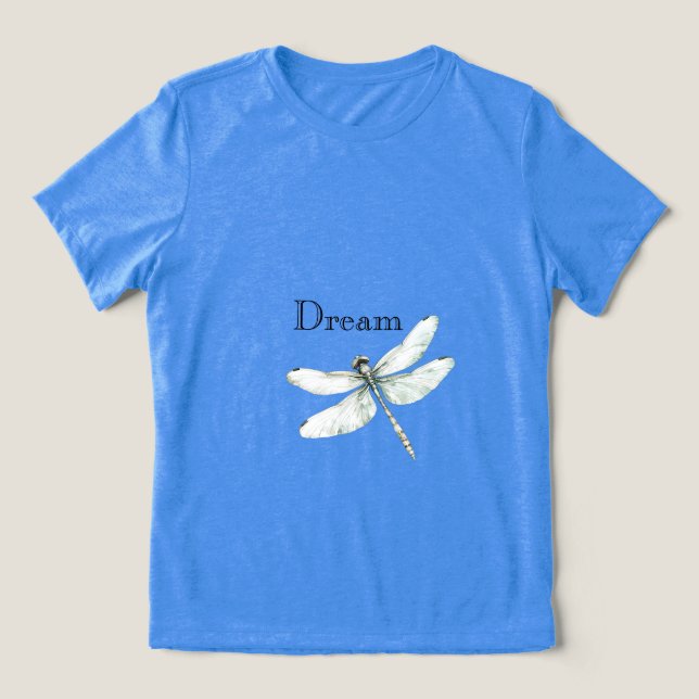 Chic Blue Dragonfly Dream T Shirt (Design Framsida)