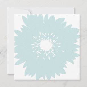 Chic Blue Flower Birthday Inbjudningar